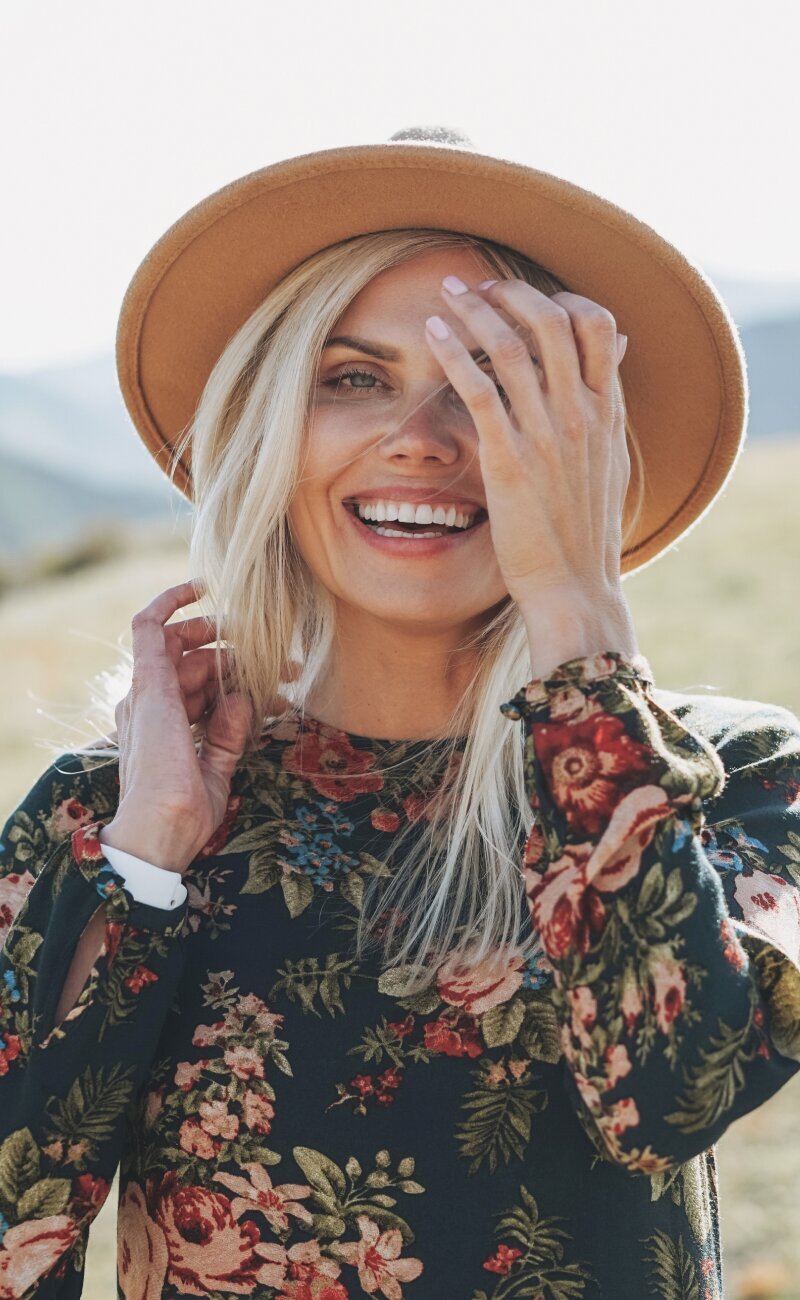 Reading Plastic Surgery Model wearing a hat